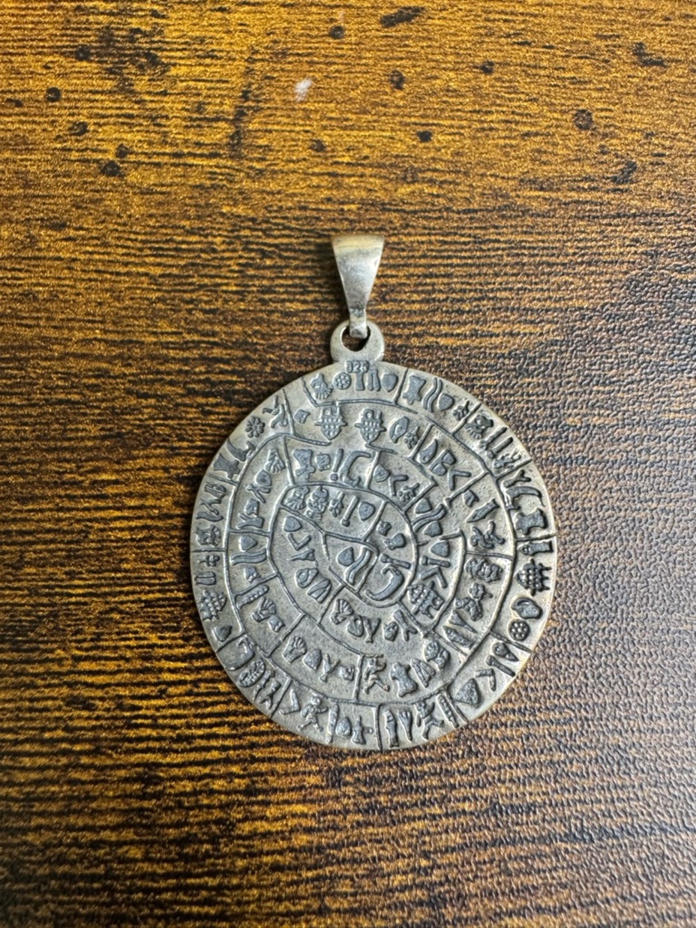 Sterling Silver Phaistos Disc Pendant 16.7 grams